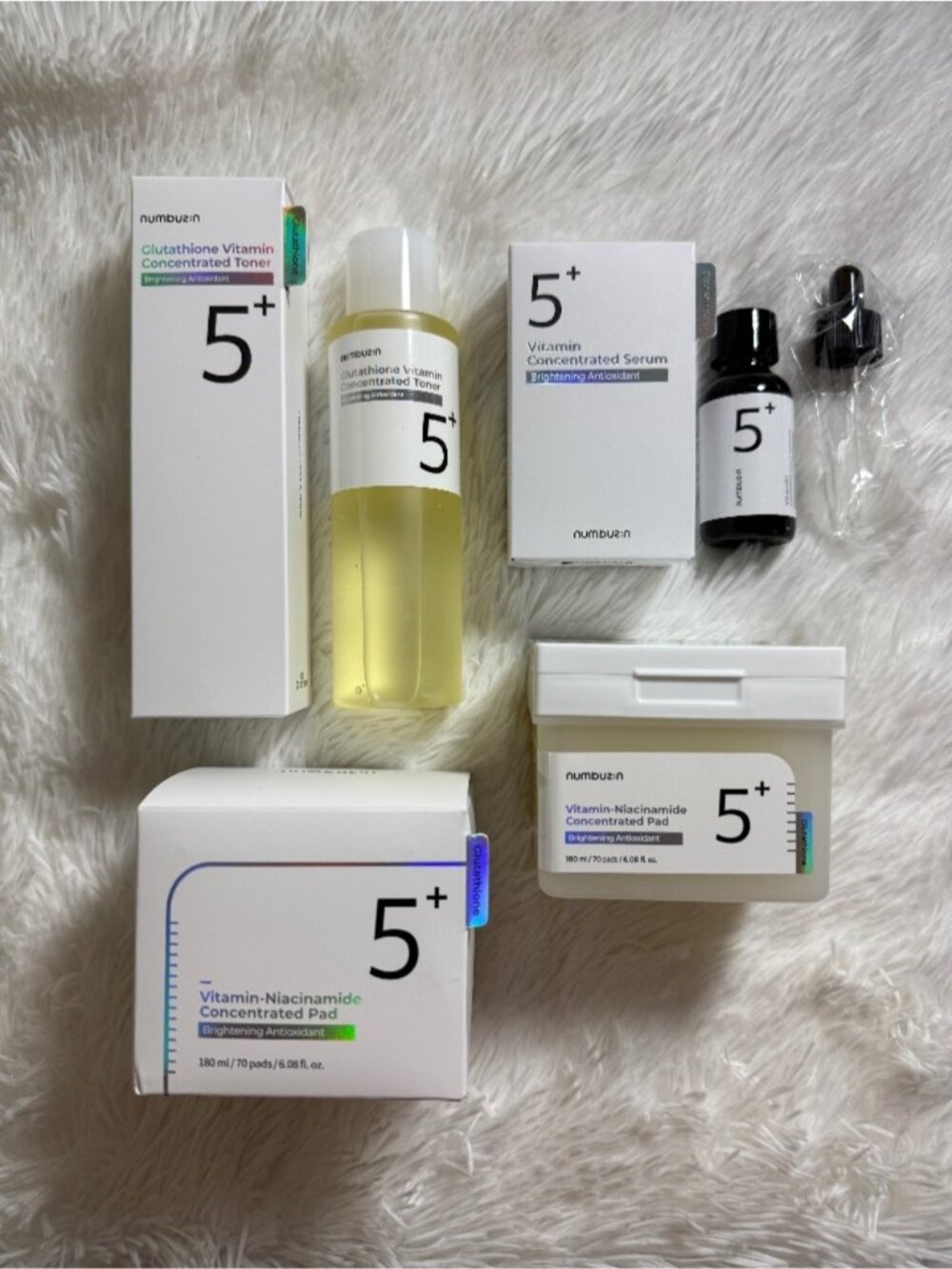 Numbuzin No. 5 Vitmain Concentrated Toner, Pads & Serum Trio